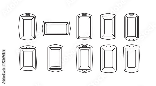 Collection of Baking Pans and Trays Line Art Icons