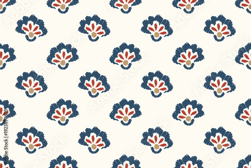 Vector damask seamless pattern background. Elegant luxury texture for wallpapers, backgrounds, and page fill.Motifs Ikat floral embroidery.ethnic oriental pattern traditional.geometric folklore