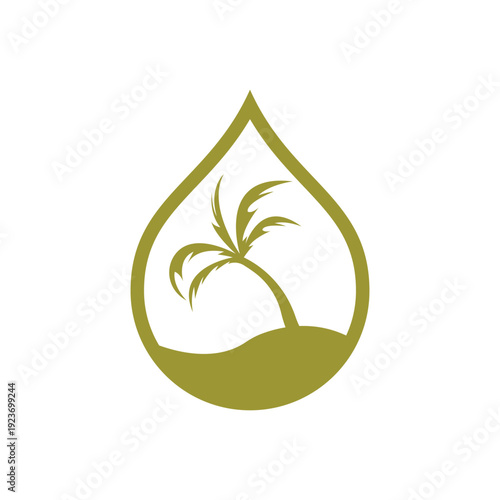 Palm oil logo vector flat design template