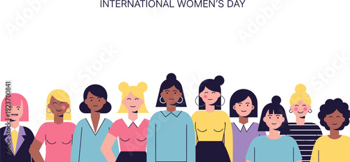 Diverse women celebrating International Women's Day together