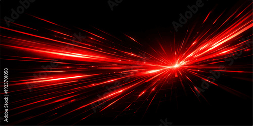 An abstract red background featuring a bright star explosion and glowing fractal light patterns across a dark space texture for a high-energy technology wallpaper design