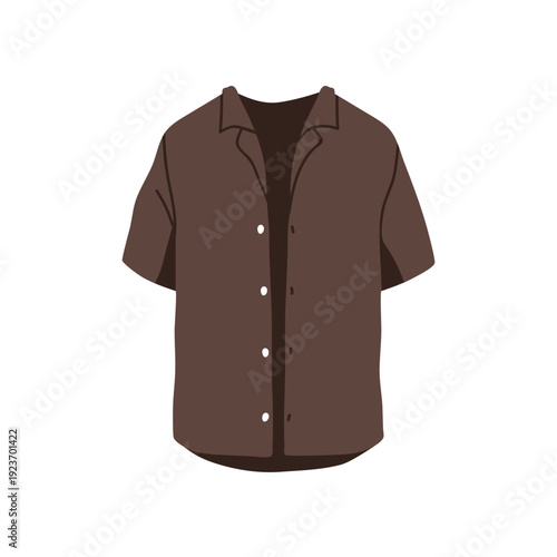 Shirt, casual summer clothing in modern style. Blouse with short sleeve, unbu...