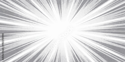 An abstract blue light burst background creates a vibrant fractal vortex of energy and motion, featuring starlit rays and a blurred speed pattern that resembles a cosmic sun explosion in space