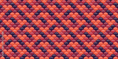 Abstract seamless pattern of overlapping circles in rich autumnal hues.  Perfect for backgrounds, textiles, or website design.  Evokes feelings of warmth, texture, and sophisticated style.