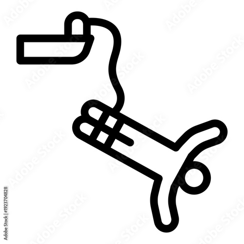 bungee jumping outline icon. rope freefall jump. adrenaline rush. extreme sport