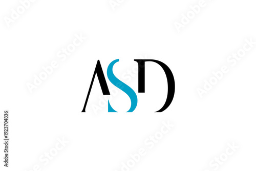 Modern ASD Logo Design – Minimalist Black & Blue Typography Branding for Business Identity