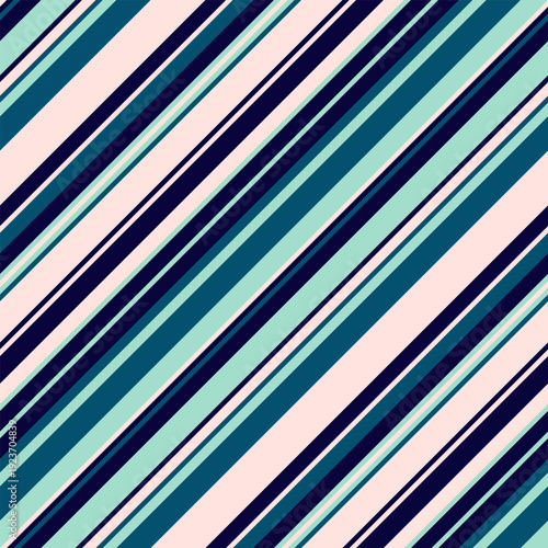 Dynamic diagonal stripes in teal, navy, and blush pink create a vibrant, modern pattern.