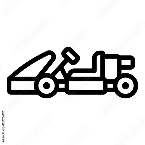 gocart outline icon. racing kart vehicle. speed track. motor sport