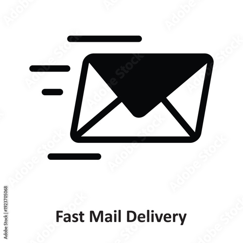 Fast Mail Delivery Vector icon which can easily modify or edit