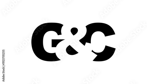 GC logo design in bold style. Black white identity symbol. Modern typography emblem. Corporate branding icon.