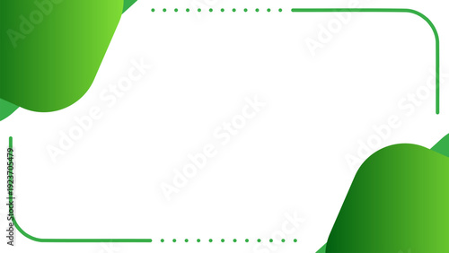 Green abstract frame with curved shapes and dotted accents, perfect for modern design projects