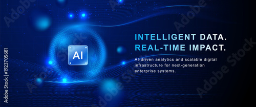 Artificial Intelligence Data Wave Sphere Technology Background