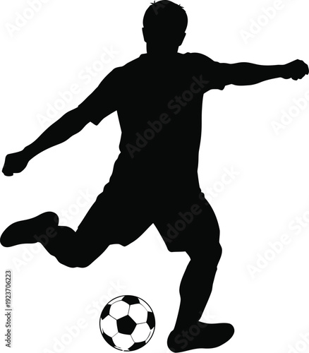 Football kicker silhouette poised for impact demonstrating athletic.