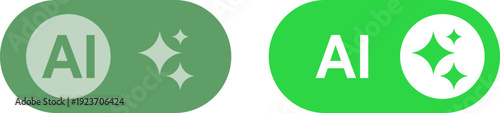 Ui/Ux Ai activation buttons, Green in colour, best for mobile applications, apps and websites, search bar, search, on&off, ui/ux designing, icons, icon, - eps.006