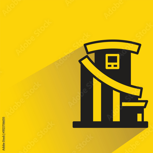 modern design house icon with shadow yellow background