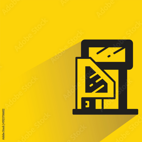 modern design house icon with shadow yellow background