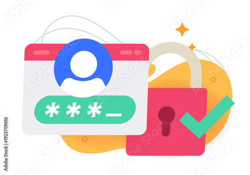 Security password code 2fa login web authentication technology icon vector graphic, website cybersecurity otp sms identity verification message, user account privacy access lock safety guard passcode
