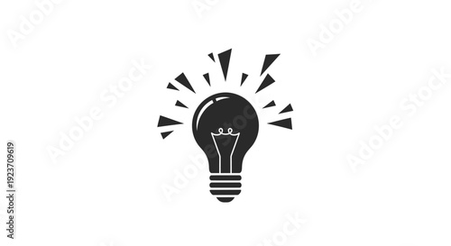 Black light bulb with rays.