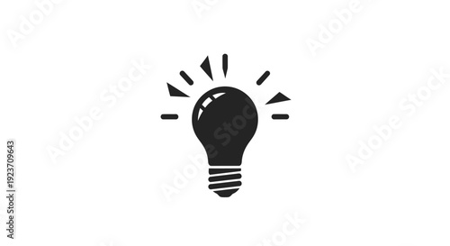 Black light bulb with rays.