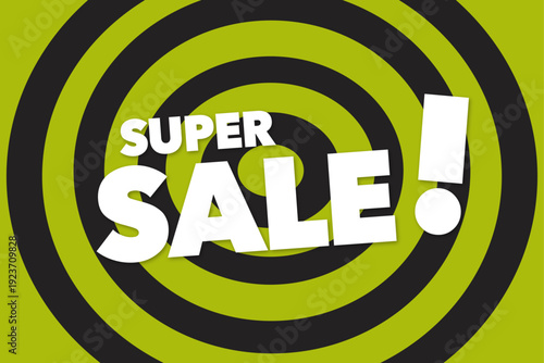 Vector spiral banner in light green color white text on background