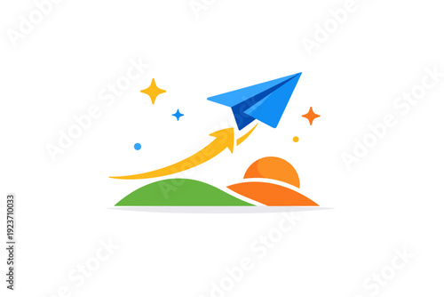 Wish for the future calm and minimal composition with a forward moving element and soft sparkles, communicating aspiration, growth and confidence in what lies