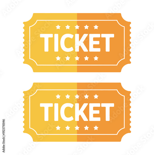 Vintage cinema ticket illustration showing classic movie admission pass for film, theater, and retro design projects