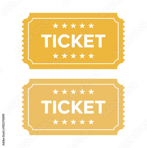 Old cinema ticket vector illustration featuring vintage movie entry pass design for retro entertainment themes