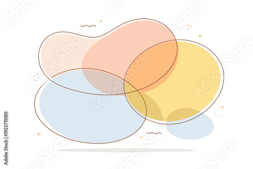 Organic blob background. Large smooth blobs overlapping slightly, creating gentle depth and rhythm. Warm, modern abstract scene suitable for branding and