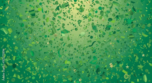 Celebrating St. Patrick's Day with shamrocks, leprechauns, gold, coins, and festive decorations in an illustration.