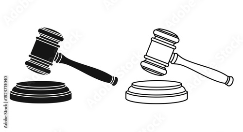 Labor day gavel and hammer illustration for legal and justice concept Vector