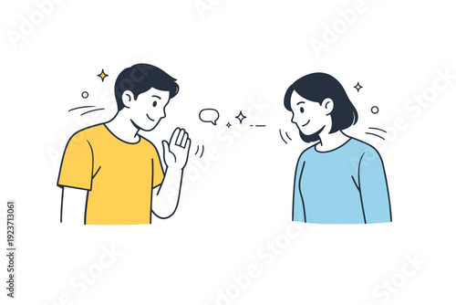 Small gestures interactions. Two people exchange a brief nod, a smile, or a small hand movement, acknowledging each other without words. The scene captures