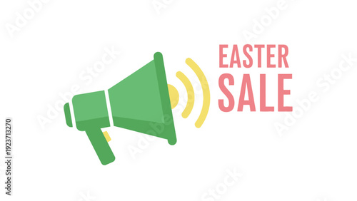 Green Megaphone with Easter Sale Sign.