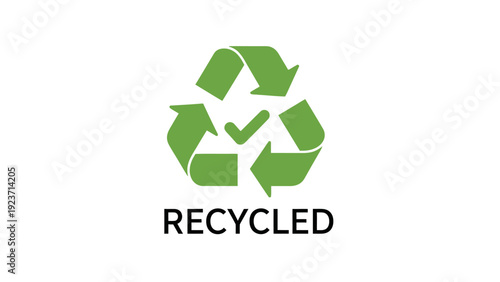 Green Recycle Symbol with Checkmark Logo.