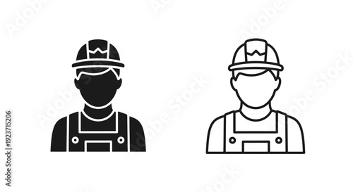 Labor day workers with protective masks and helmets Vector