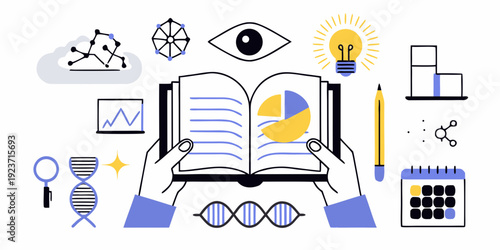 Abstract illustration representing knowledge learning and diverse fields of study