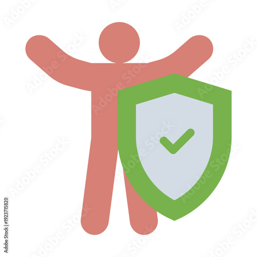 safety flat icon. shield protection. secure activity. sport support