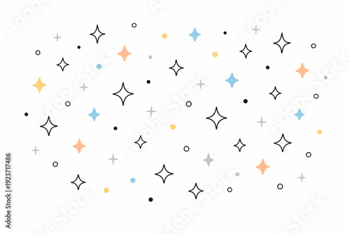 Galaxy star field. Clean composition of small stars and celestial dots evenly distributed, creating depth and rhythm. The background feels