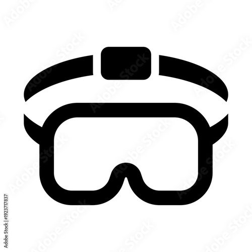 sport goggle glyph icon. eye protection gear. extreme activity. outdoor sport