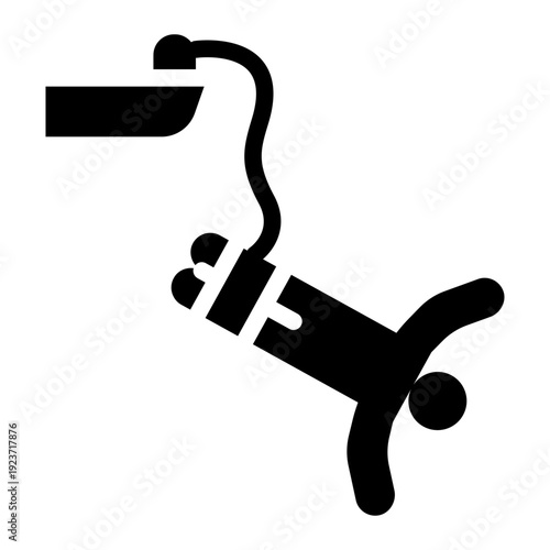 bungee jumping glyph icon. rope freefall jump. adrenaline rush. extreme sport