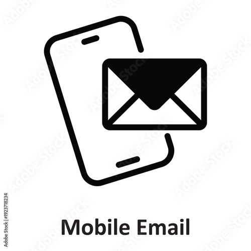 Mobile Email Vector icon which can easily modify or edit