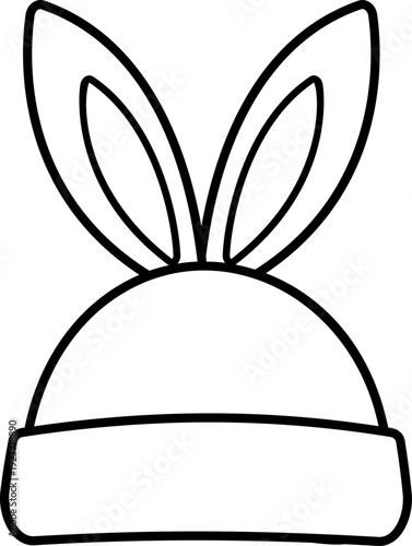 Bunny Ear Knitted Hat Coloring Page Vector.
Cute Bunny Hat Outline Illustration Template.
Kids Bunny Ear Hat Line Art Clipart.
Transparent background. SVG.