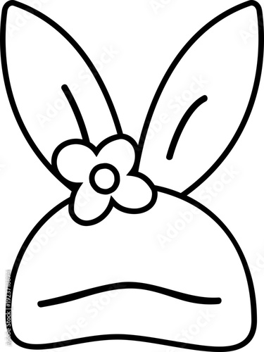 Bunny Ear Knitted Hat Coloring Page Vector.
Cute Bunny Hat Outline Illustration Template.
Kids Bunny Ear Hat Line Art Clipart.
Transparent background. SVG.