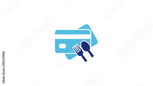 Credit card with fork and spoon.