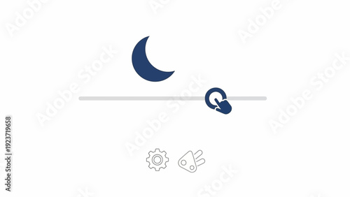 Crescent Moon Symbol Graphic Design Element.