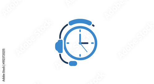 Blue analog alarm clock device.
