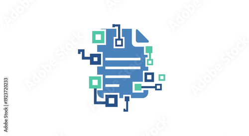 Blue and green circuit board design.