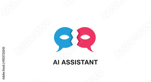 Blue and red speech bubble icons.