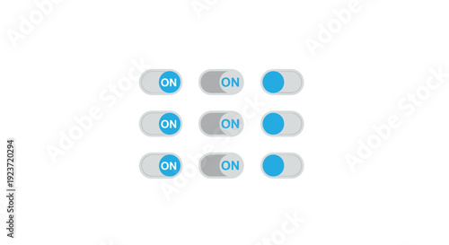 Blue and white toggle switches on.