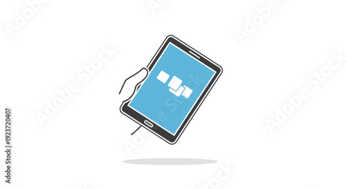 Floating Mobile Phone with Microsoft Logo.