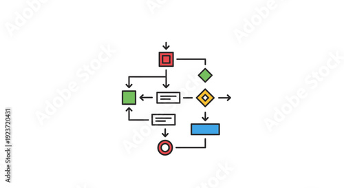 Flowchart diagram symbols and arrows.